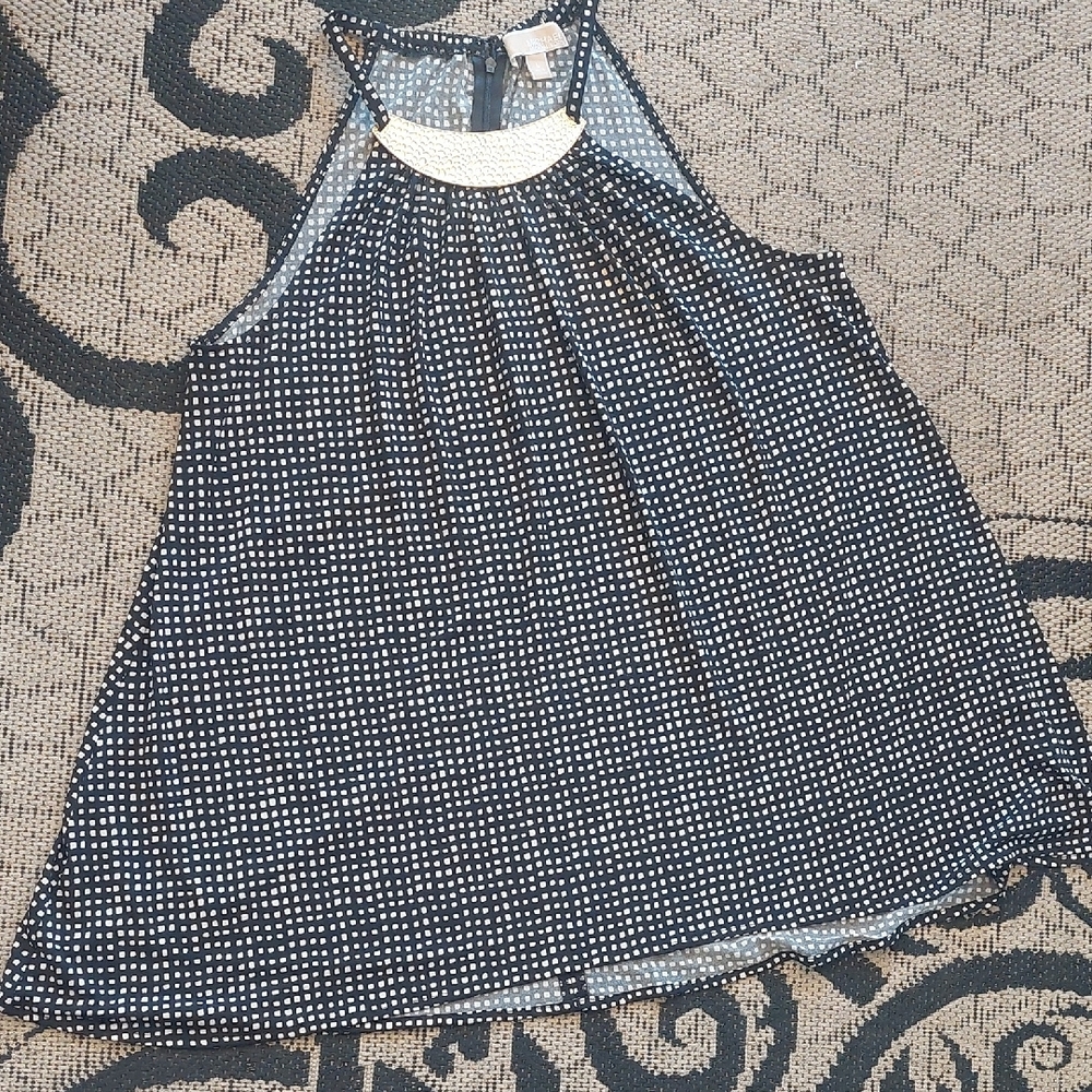 MICHAEL Michael Kors Black and White Asymmetrical Tank Top